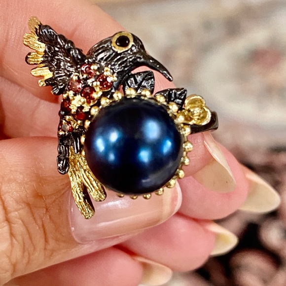 Adorable Genuine Black Tahitian Pearl Ring - Picture 9 of 17